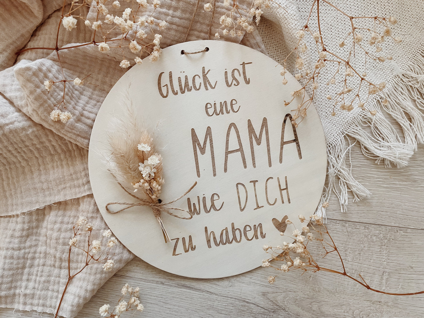 Holzschild mit Spruch und Trockenblumen für Mama, Oma, Schwester, Freundin || Muttertag || Geburtstag